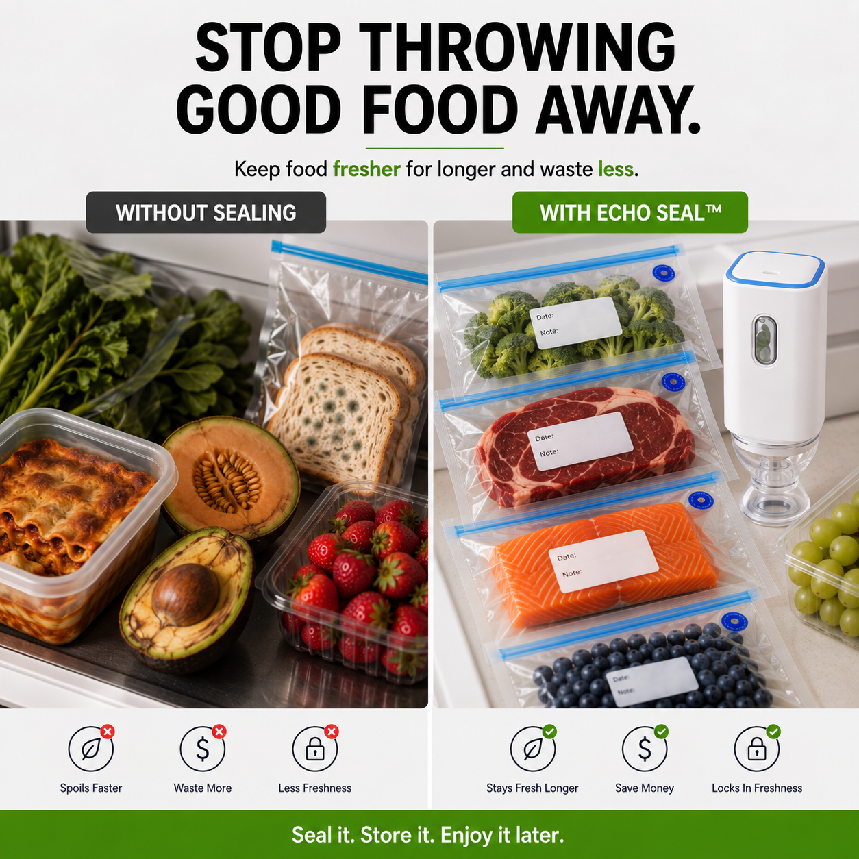Echo Seal™ – Premium Mini Vacuum Sealer